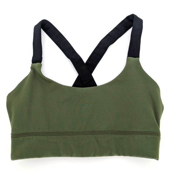 Vimmia Womens Green Black Racerback Sports Bra Small Yoga Fitness Athletic Gym - Picture 1 of 5
